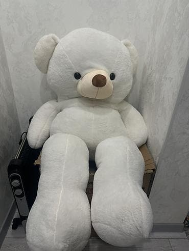 дом декора бишкек: Большой плюшевый медведь. - Цвет: молочно‑белый, носик — 3