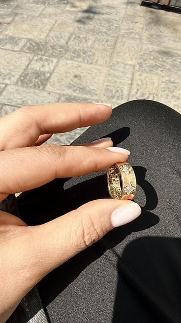 золота ош: Кольцо, Проба 585, Женские, Фианит, Б/у — 2