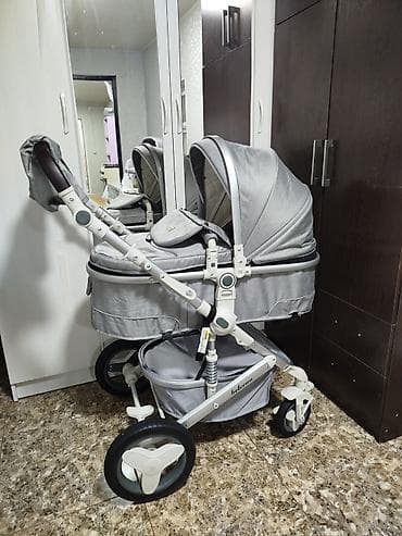 игрушечные коляски для детей: Коляска, цвет - Серебристый, Новый — 3