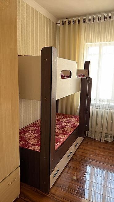Длина 1.90 Ширина 95 Высота 1.67 Двухъярусная кровать с матрасами и at lalafo.kg Длина 1.90 Ширина 95 Высота 1.67 Двухъярусная кровать с матрасами и