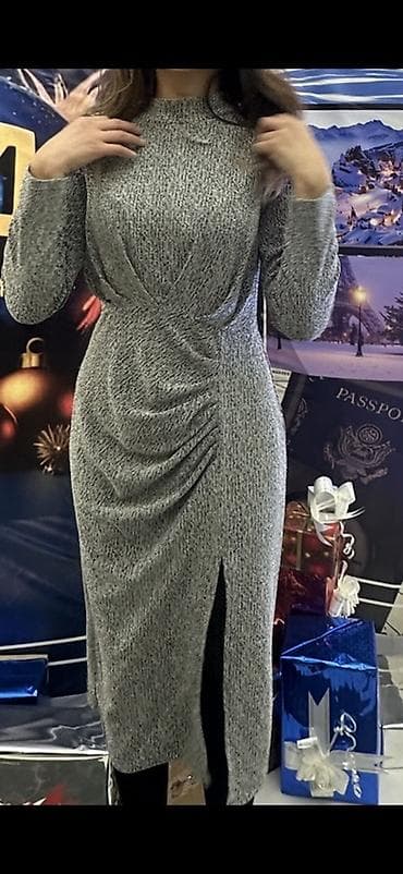 slim patch: Повседневное платье, Осень-весна, Длинная модель, Трикотаж, XS, M — 2