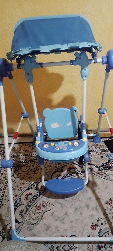 железный бассейн: Детские напольные качели с тентом она - Тип: напольные качели для — 3