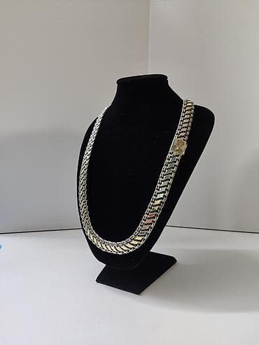 Серебряная цепь Двойной Бисмарк с Ромбовидными вставками Серебро 925