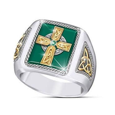 деревянные мечи: Массивное мужское кольцо с кельтским крестом — символ силы, веры и — 2