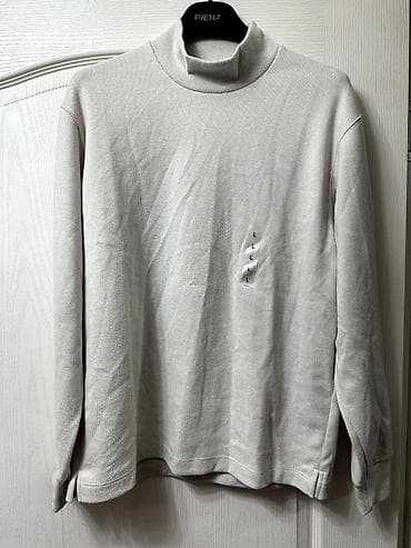 стойка воротник: Лонгслив, цвет - Серый, L — 2