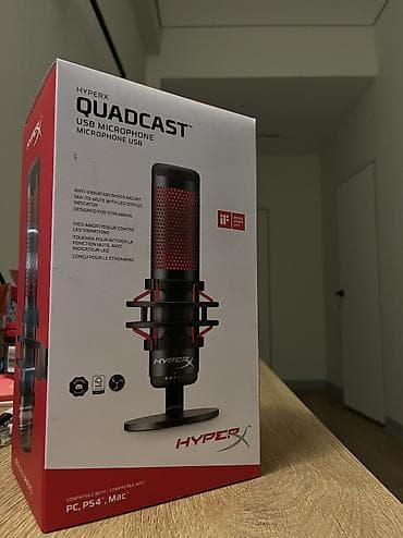 Аудиотехника: Микрофон HyperX QuadCast (USB) - Профессиональный конденсаторный — 1