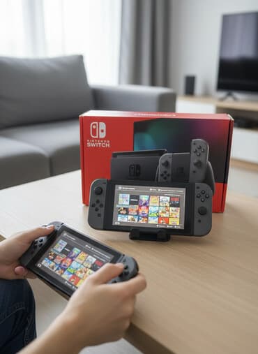 приставка для акнет: Nintendo Switch чипованный (прошитый) установлено 40 игр 32гб+256гб — 1