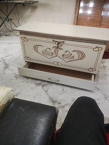 шкаф бу: Тумба для вещей и одежды, Б/у, Без зеркала, ЛДСП, Самовывоз, цвет - Бежевый — 2