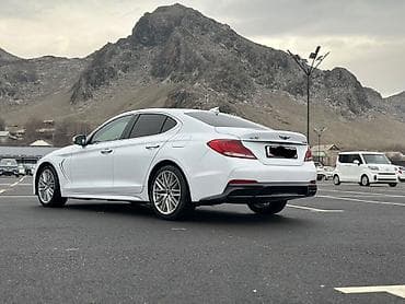 гитара корт: Genesis G70, белый седан бизнес-класса. Свежий перегон, машина — 5