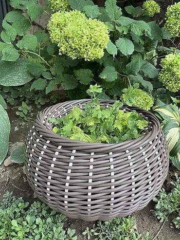 купить ротанг для плетения: Кашпо из искусственного ротанга. Ручная работа. Эксклюзив. Объем 10л — 6