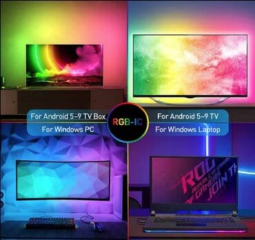 Светодиодная лента RGBIC для HDTV и монитора компьютера, с умным