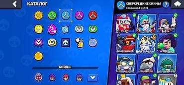 Видеоигры: Игровой аккаунт Brawl Stars - Трофеи: 47 821 - Праймов: 25 - Собрано — 3