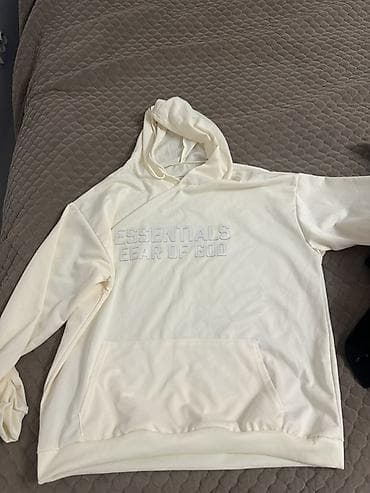 Эркектер кийими: Эркектердин толстовкасы, L, Essentials, Жаңы, түсү - Саргыч боз — 2