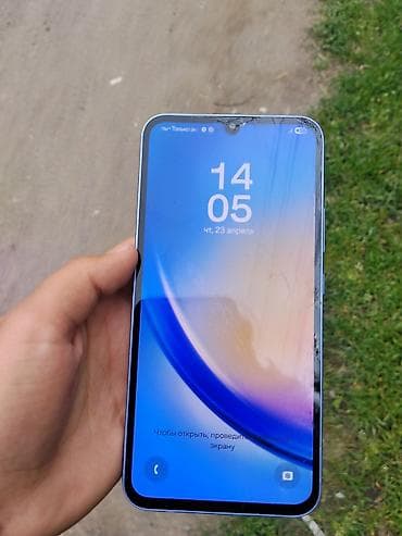 нот 9 т: Samsung Galaxy A34, Б/у, 256 ГБ, цвет - Фиолетовый, 2 SIM — 1