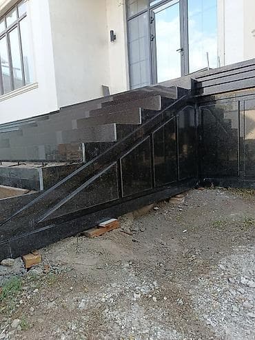 мрамор: Облицовка фасада и крыльца натуральным камнем (гранит) Описание: - — 4