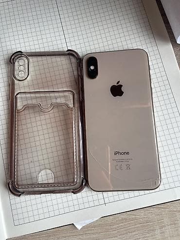 14 про 512: IPhone Xs, Б/у, 64 ГБ, Золотой, Чехол, 74 % — 6