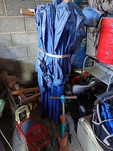 Садовые столы: Складной уличный шатёр/тент, синий. - Конструкция типа «гармошка» на — 1