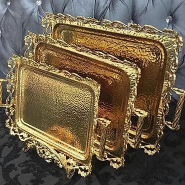 чеканка: Наборы декоративных сервировочных подносов - Материал: металл с — 3