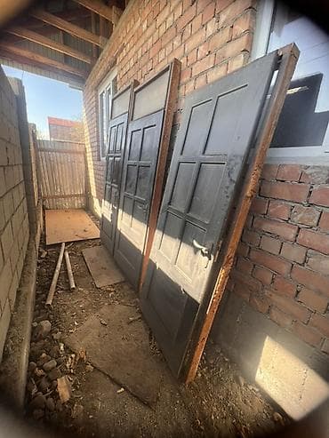 тумбу с полками и зеркалом: Двери для домов и квартир, Деревянная, Одностворчатая, Со стеклом, цвет - Серый — 2