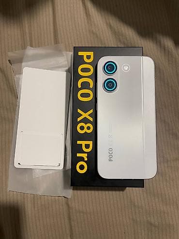 redmi note 14 pro: Смартфон POCO X8 Pro в белом цвете. Устройство выполнено в современном — 3