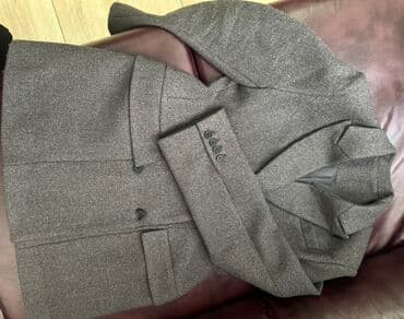 пиджаки женские бишкек: Женское двубортное приталенное пальто серо-графитового цвета — 2