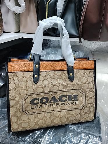 Сумка-тоут COACH Leatherware - Материал: плотный текстиль с фирменным