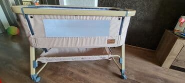 детская кроватка в люлькой: Люлька, Качалка, Колыбель, Металл, цвет - Бежевый, Самовывоз, Платная доставка — 1