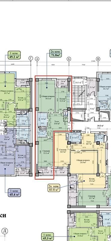 seven development: 2 комнаты, 71 м², Технопарк Элитка, 2 этаж, ПСО (под самоотделку) — 2
