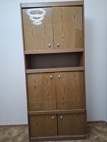 стенка российская: Гарнитур для зала, Шкаф, ДСП, цвет - Коричневый — 7