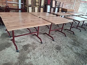 Балдар эмереги: Кафе үчүн үстөл, Тик бурчтуу, түсү - Күрөң — 1