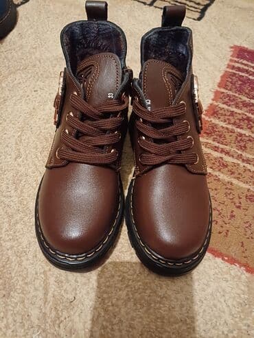 обувь для охоты: Детские зимние ботинки, коричневые. - Материал верха: гладкая — 4