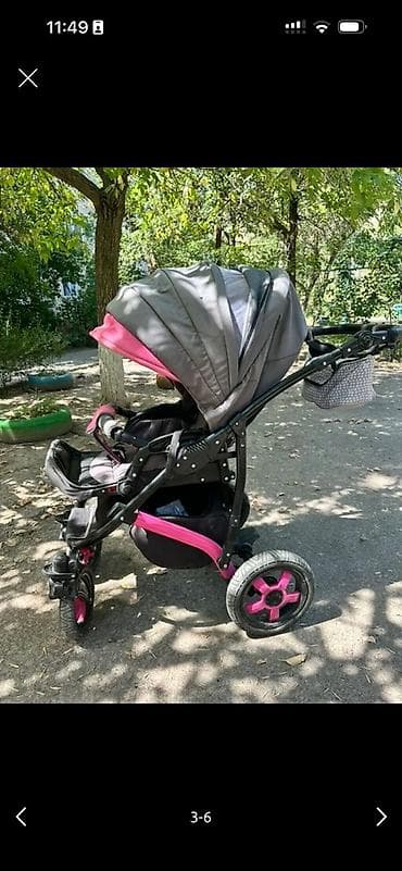 коляска для двойни бишкек: Коляска, цвет - Розовый, Б/у — 3