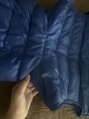 монклер: ОРИГИНАЛ Жилетка Moncler, синяя, стёганая - Классический пуховый — 10