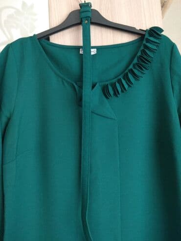 зеленое платье большого размера: Повседневное платье, Турция, Осень-весна, Прямое, XL — 3