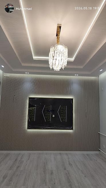 плазменые телевизоры: Декоративная акцент‑стена с LED‑подсветкой для ТВ-зоны - Вертикальные — 4
