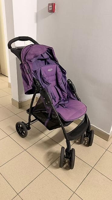 коляски graco: Коляска, Другой бренд, цвет - Фиолетовый, Б/у, Самовывоз — 1