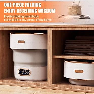 карманный автомат: Портативная складная стиральная машинка HALEY HY-7100 - Объем бака — 4