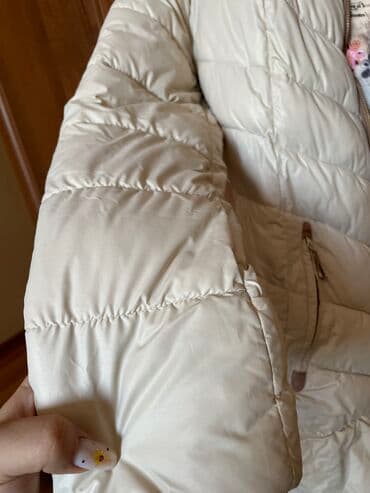 купить женский пуховик большого размера: Женская зимняя куртка в отличном состоянии. Красивый бежевый цвет с — 3