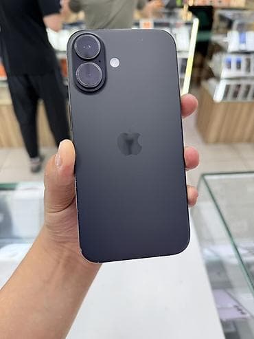 IPhone 16, Б/у, 128 ГБ, Черный, Кабель, 91 %