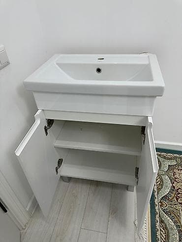 Сушилки: Тумба для ванны, С раковиной, Другой материал, цвет - Белый — 3