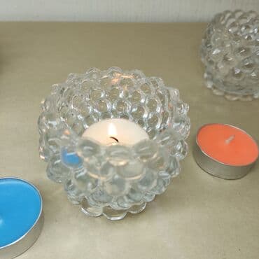 ваза стеклянная прозрачная высокая без узора: Кристалический подсвечник "Bubbles". Прекрасно украсит ваш интерьер и — 2