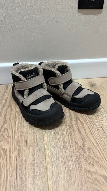 скандия обувь детская зимняя: Детские утепленные ботинки Shuken черного цвета с серыми вставками — 1