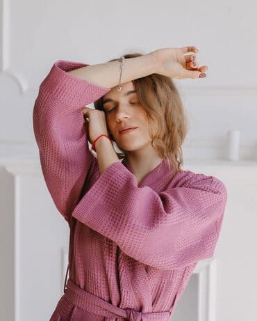 домашние халаты больших размеров: Халат, Вафельное полотно, XS, S, M — 4