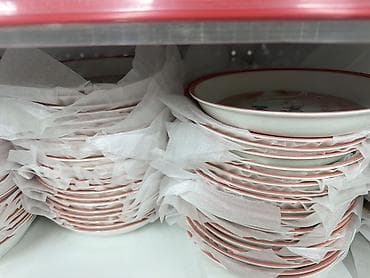 dish sets: Набор столовой посуды (тарелки и пиалы) из керамики/фарфора с разными — 5