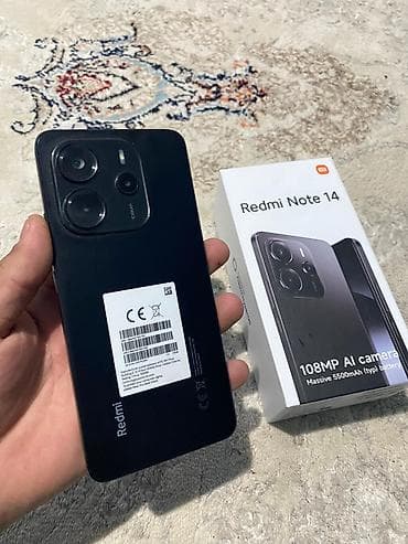 Apple iPhone: Redmi, Redmi Note 14, Новый, 128 ГБ, цвет - Черный, 2 SIM — 1