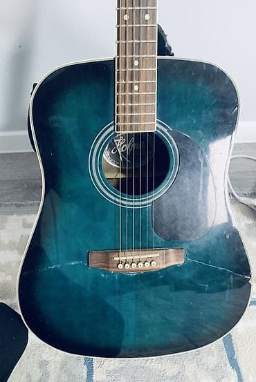 gestalt d990: Акустическая гитара Hofma (дредноут), с вырезом и установленным — 1