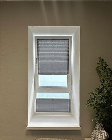 Жалюзи плиссе на пластиковые окна (серый цвет) - Тип: плиссе