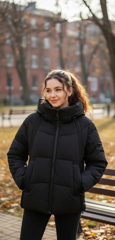 Пуховик, Короткая модель, Стеганый, 2XL