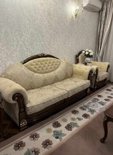 Комплект мягкой мебели, Б/у, Самовывоз, цвет - Бежевый