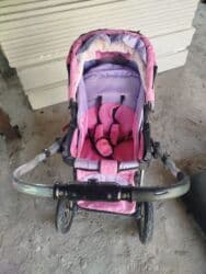 корейские велосипеды: Коляска, цвет - Розовый, Б/у — 2